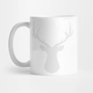 Deer - strips - gray and white. Mug